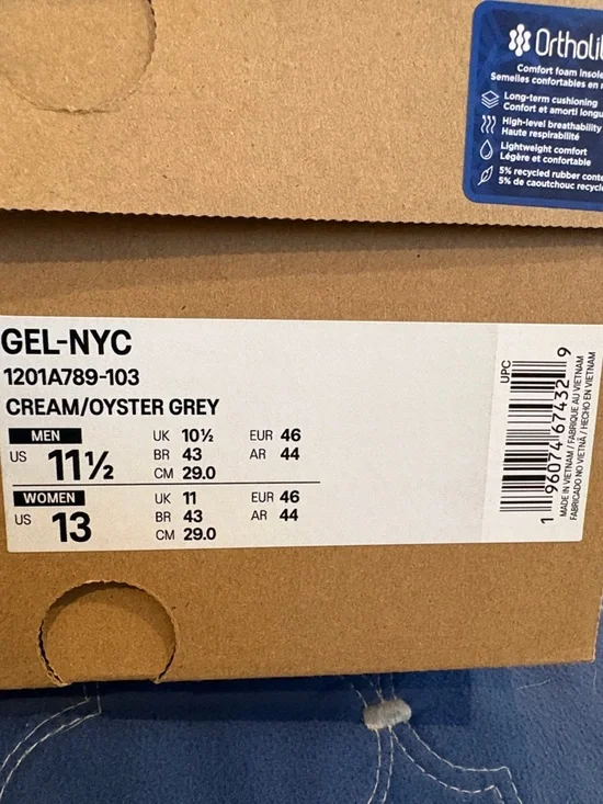 Asics Gray and White Mesh Suede Running Shoes - Picture 2 of 5